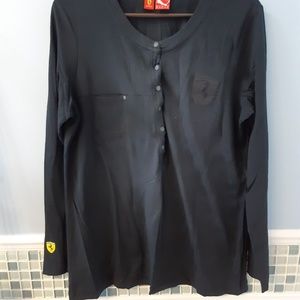 Long sleeves black shirt Puma/Ferrari for women